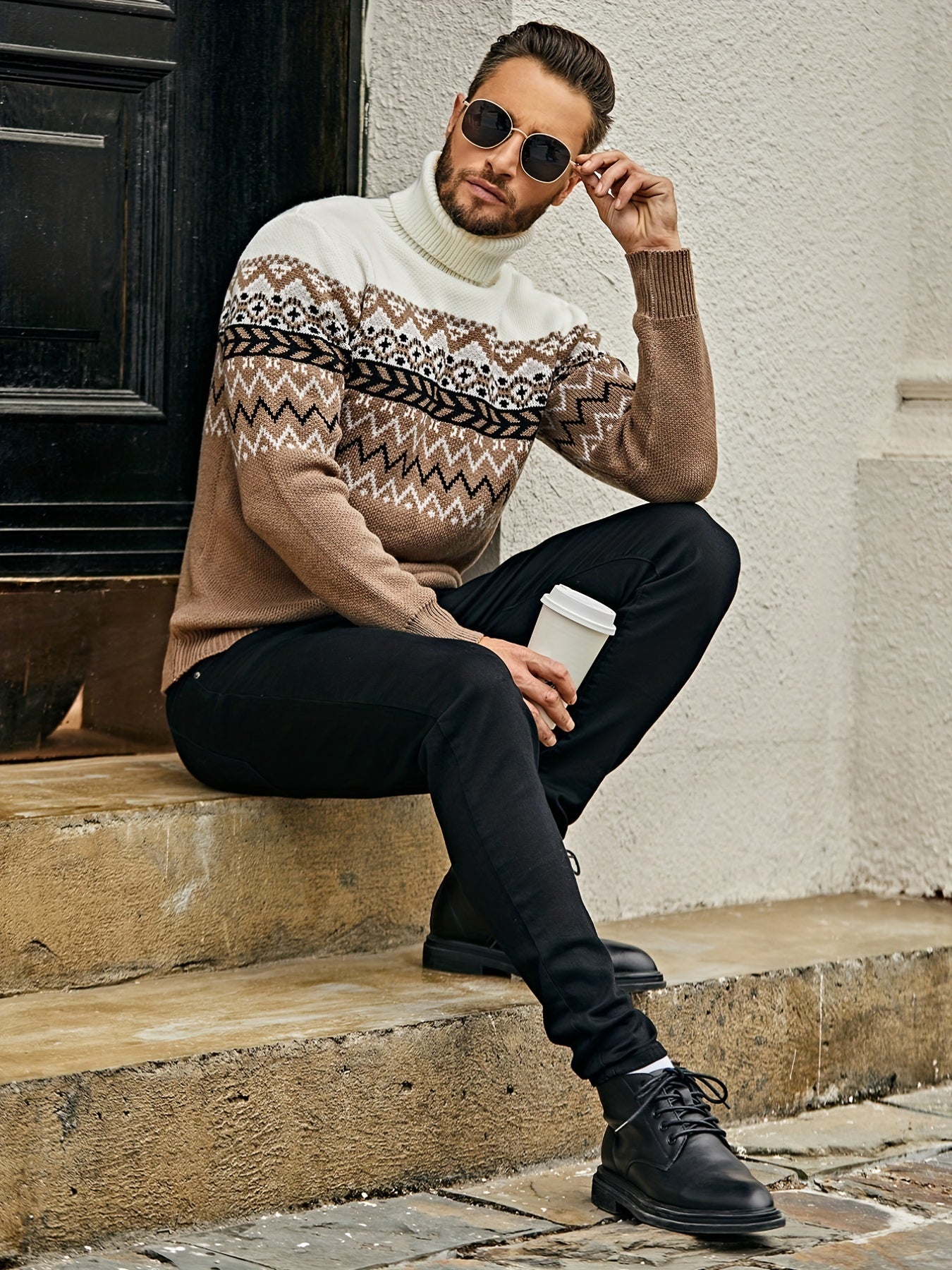 Luca - Pull d'hiver à motif nordique