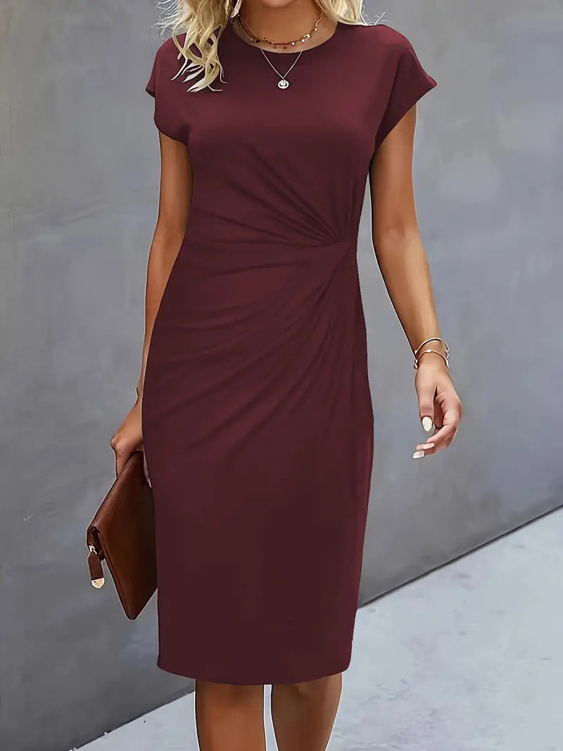 Robe de couleur unie pour femmes | Midi