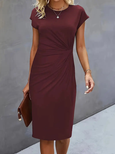 Robe de couleur unie pour femmes | Midi