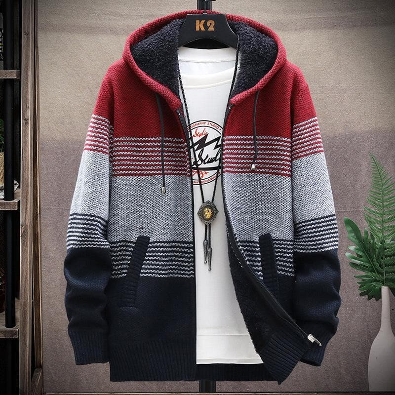 Cardigan à capuche chaud pour hommes | Zip up