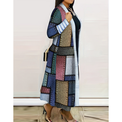 Cardigan long imprimé pour femmes | Chaud