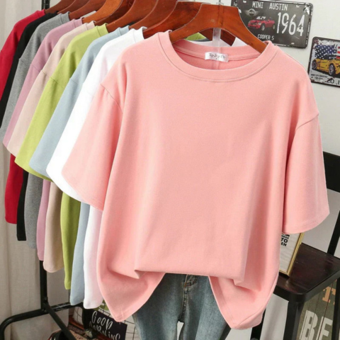 T-shirt femme en coton mélangé doux | Oversize