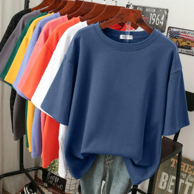 T-shirt femme en coton mélangé doux | Oversize