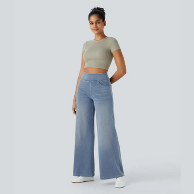 Pantalon confortable à taille haute pour femme | Baggy