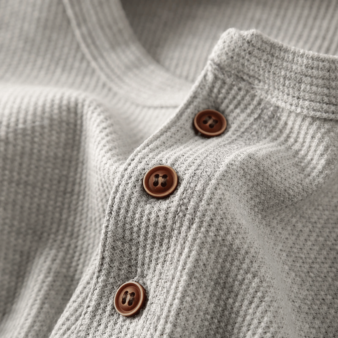 Gustav | Homme - Pull en coton Henley | Manches longues