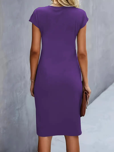 Robe de couleur unie pour femmes | Midi