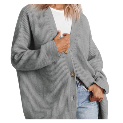 Cardigan de couette en tricot à boutons pour femmes | Chaud