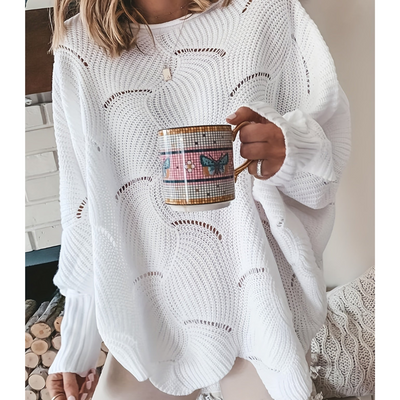 Pull en tricot surdimensionné pour femmes | Manches longues