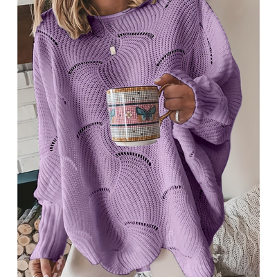 Pull en tricot surdimensionné pour femmes | Manches longues
