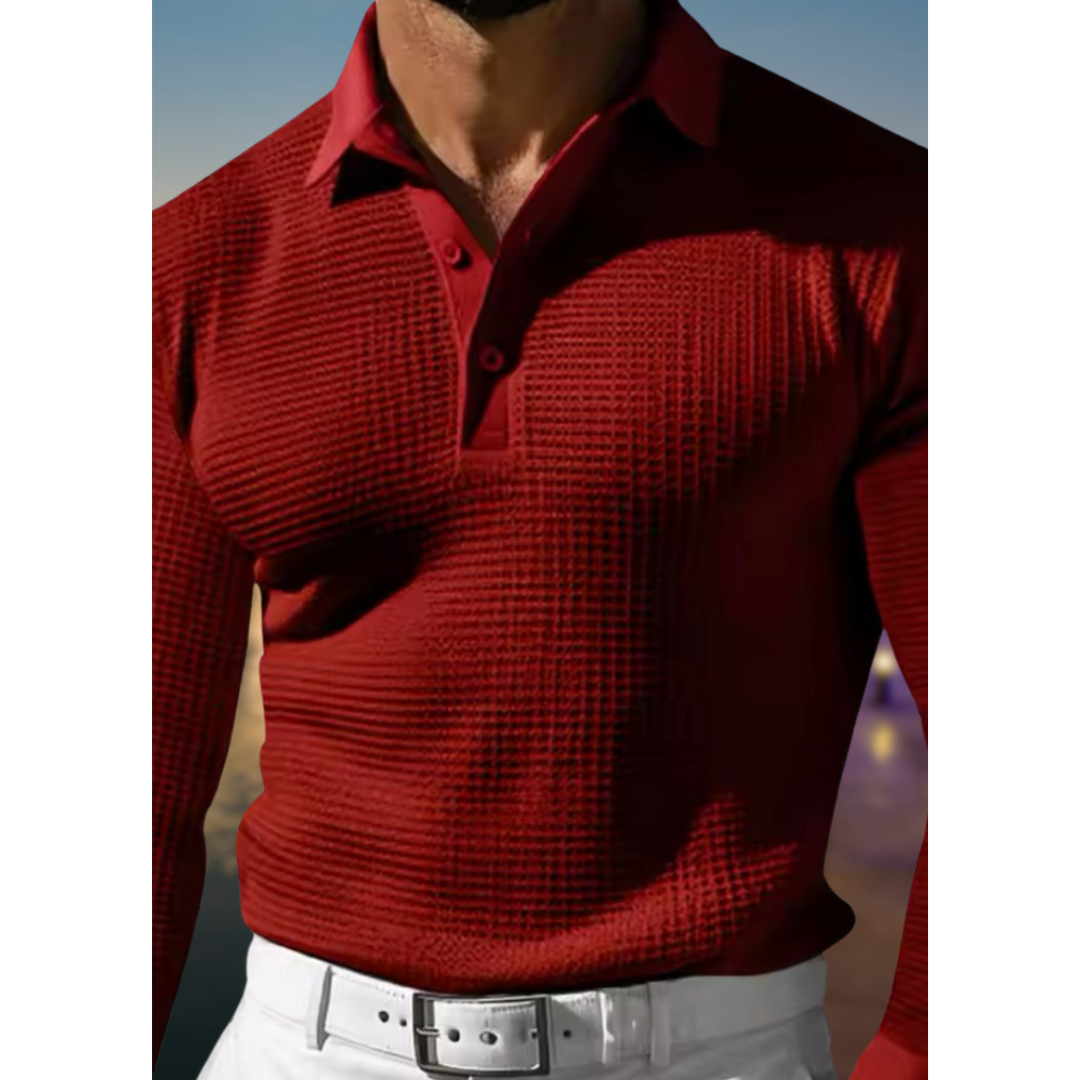 Polo d'hiver en tricot pour hommes | Manches longues