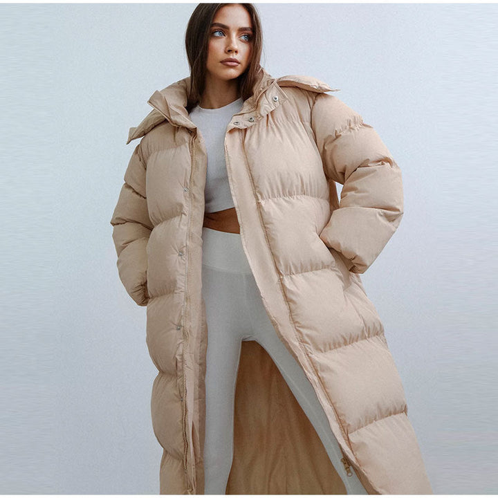 Veste polaire longue matelassée pour femmes | Hiver