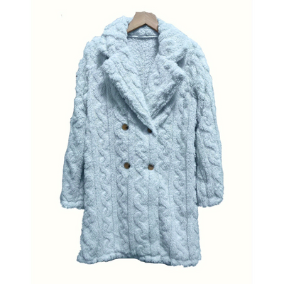 Manteau d'hiver en tricot pour femmes | Longue
