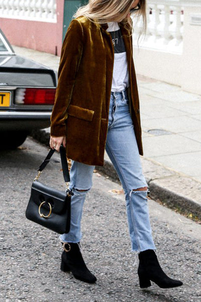 Blazer en velours pour femmes | Chaud