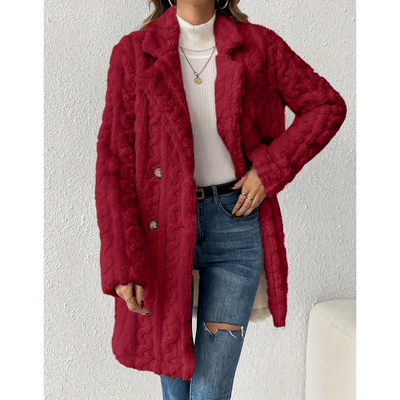 Manteau d'hiver en tricot pour femmes | Longue