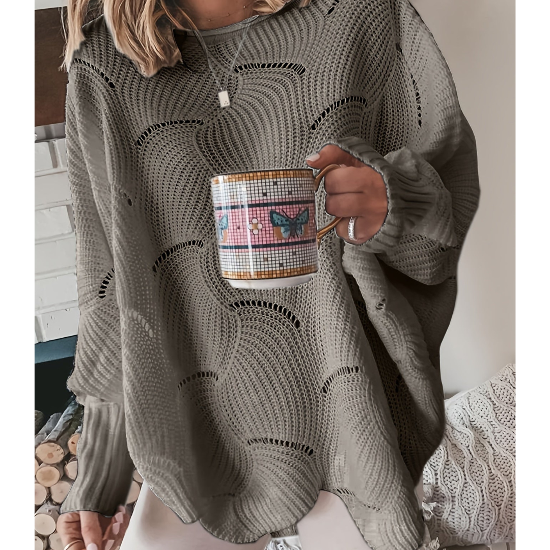 Pull en tricot surdimensionné pour femmes | Manches longues
