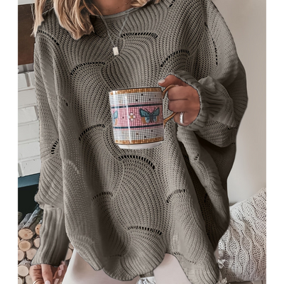 Pull en tricot surdimensionné pour femmes | Manches longues
