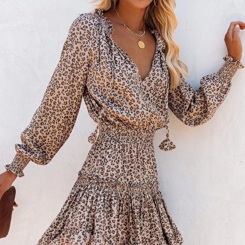 Robe à imprimé léopard audacieux pour femmes | Mini