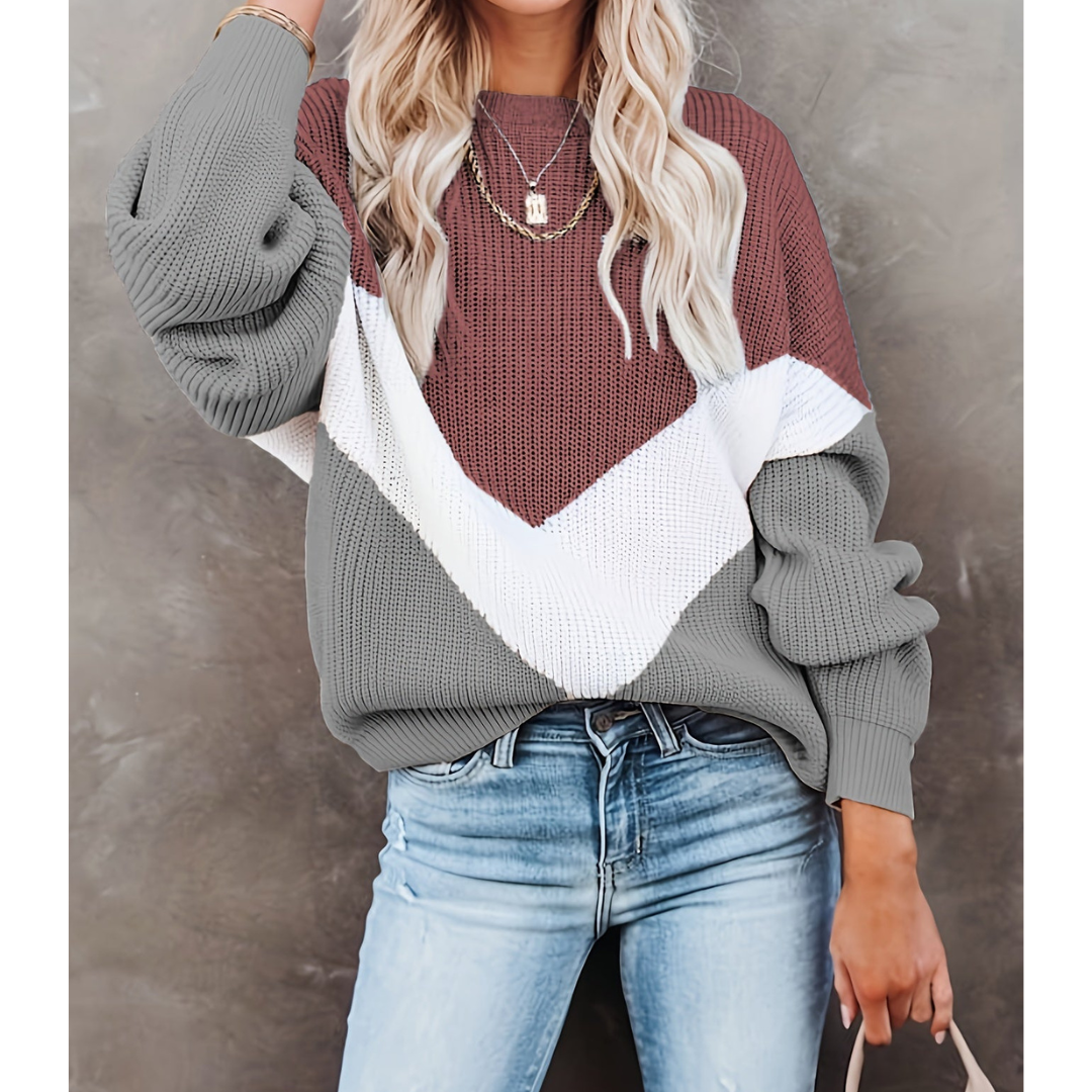 Pull en tricot surdimensionné pour femmes | Manches longues