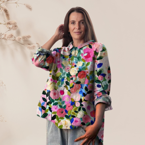 Chemisier en soie à fleurs pour femmes | Chic