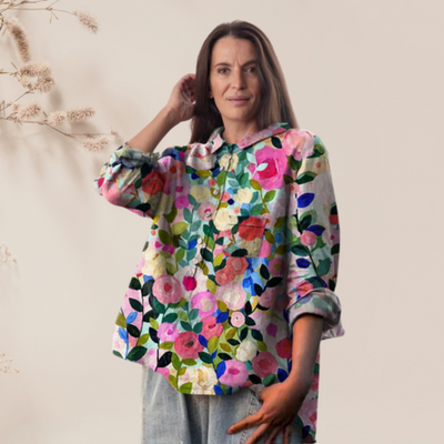 Chemisier en soie à fleurs pour femmes | Chic