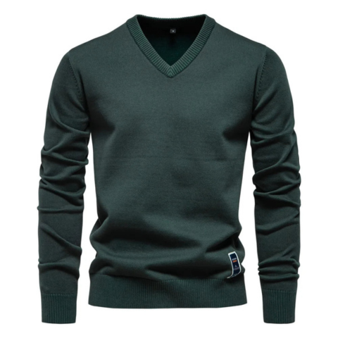 Pull classique à col en V pour homme | Chaud