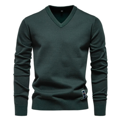 Pull classique à col en V pour homme | Chaud