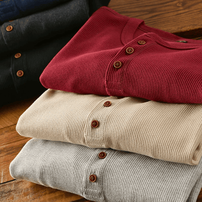 Gustav | Homme - Pull en coton Henley | Manches longues