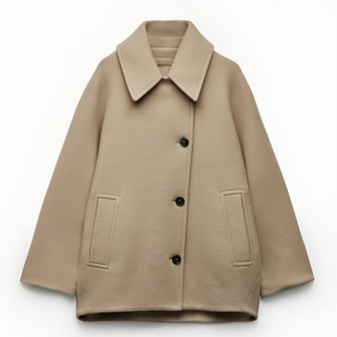 Manteau oversize boutonné pour femme | Chaud
