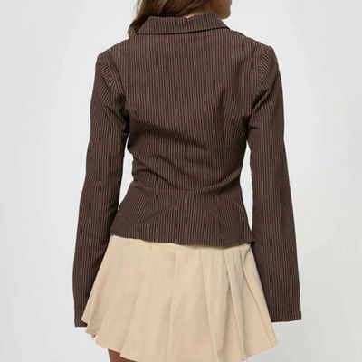 Blouse ajustée à basque pour femme | Manches longues