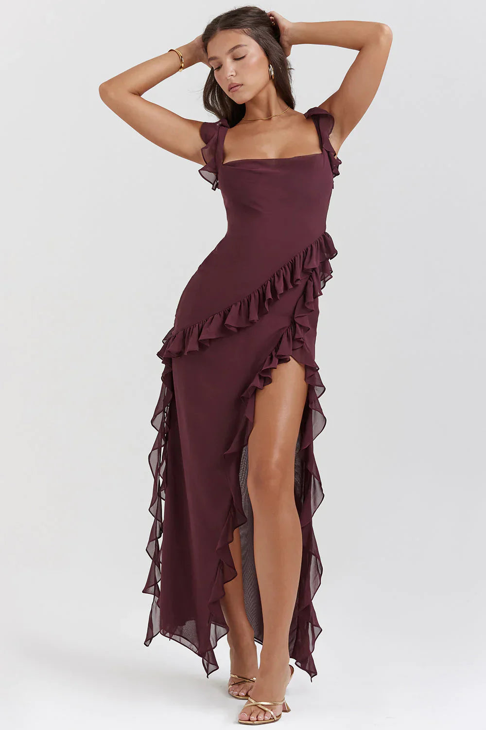 Robe élégante à fermeture éclair pour femmes | Maxi