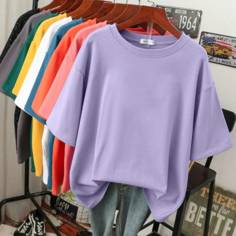 T-shirt femme en coton mélangé doux | Oversize