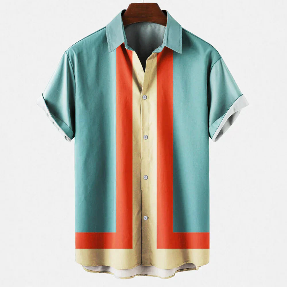 Chemise rétro pour hommes | Manches courtes
