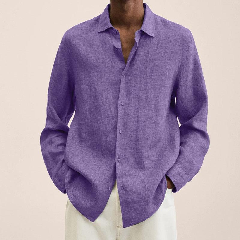 Chemise en lin élégante pour hommes | Manches longues