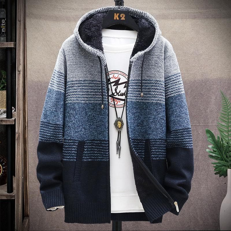 Cardigan à capuche chaud pour hommes | Zip up