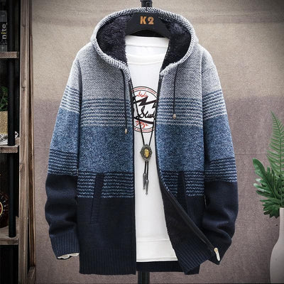 Cardigan à capuche chaud pour hommes | Zip up
