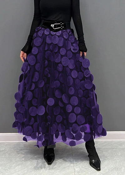 Élégante jupe en tulle patchwork pour femmes | Longue