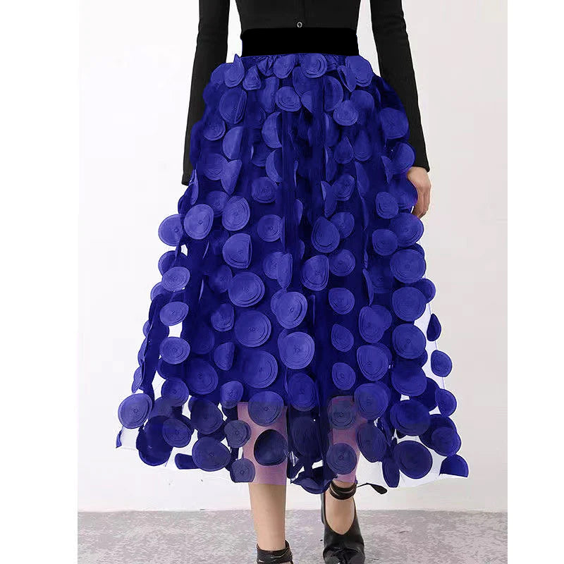 Élégante jupe en tulle patchwork pour femmes | Longue