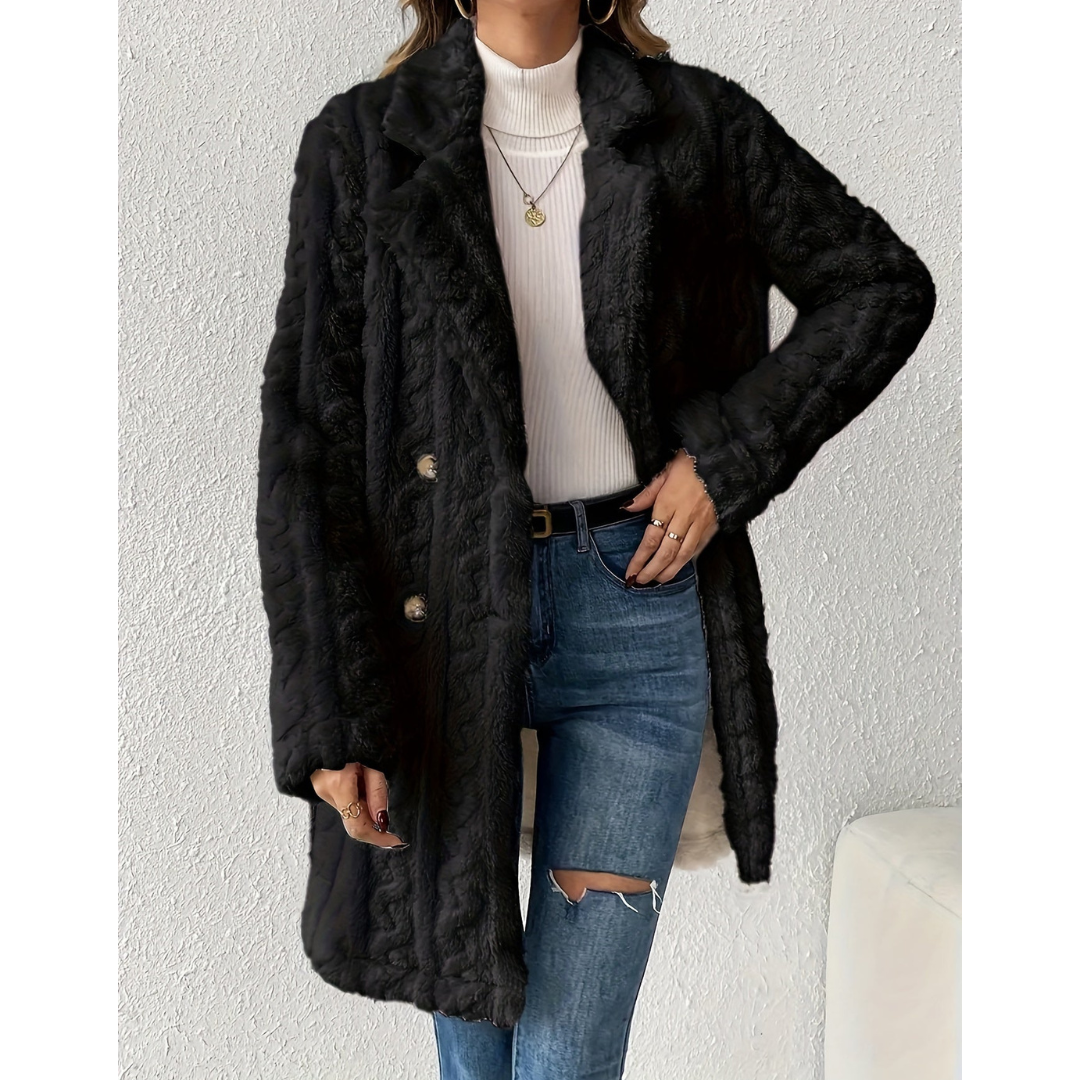 Manteau d'hiver en tricot pour femmes | Longue