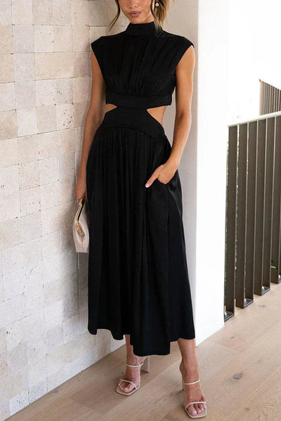 Robe élégante plissée de femme | Maxi
