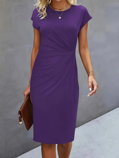Robe de couleur unie pour femmes | Midi