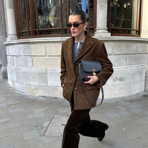 Edith | Blazer en daim pour femme | Longue
