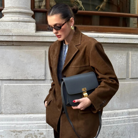 Edith | Blazer en daim pour femme | Longue