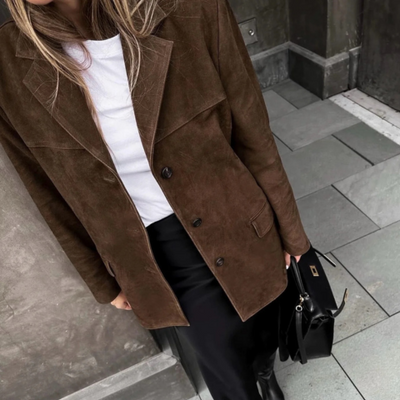 Edith | Blazer en daim pour femme | Longue