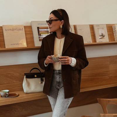 Edith | Blazer en daim pour femme | Longue