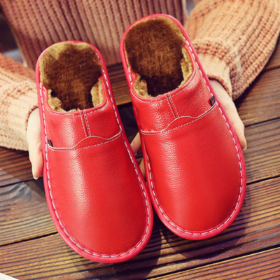Pantoufles en cuir imperméable pour hommes | Confort