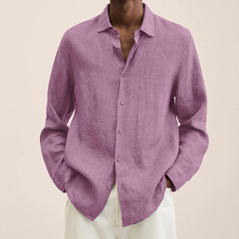 Chemise en lin élégante pour hommes | Manches longues