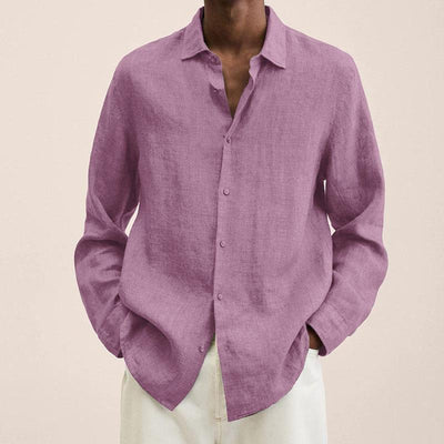 Chemise en lin élégante pour hommes | Manches longues