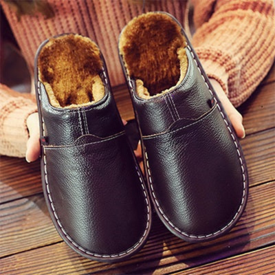 Pantoufles en cuir imperméable pour hommes | Confort