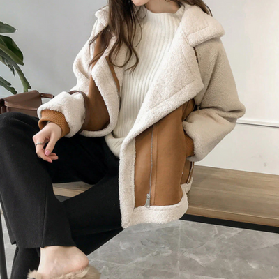 Yssa | Manteau d'hiver en daim pour femme | Longue