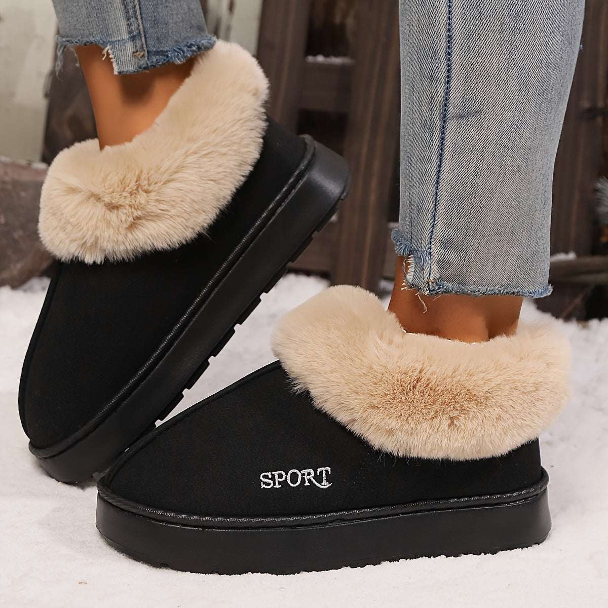 Chaussons chauds en peluche pour femmes | Confort